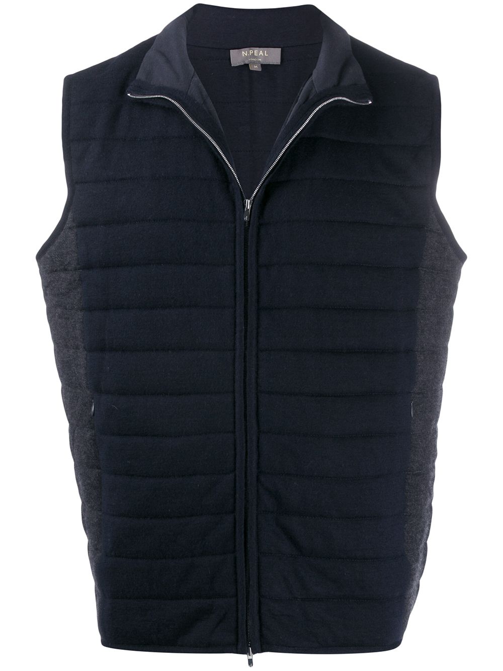 Zip front padded gilet - Blue