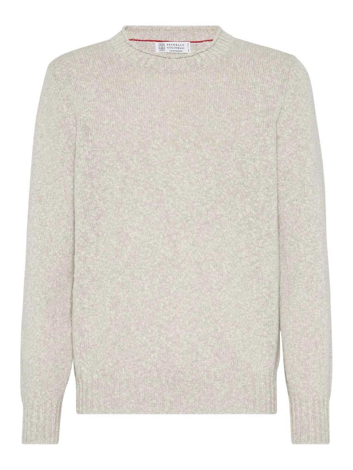 Crew-neck mélange jumper - WHITE