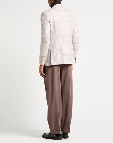 Man Blazer Beige Size 40 Cotton, Linen