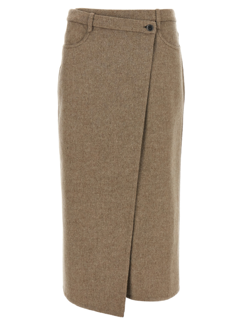 Wrap wool skirt - Neutrals