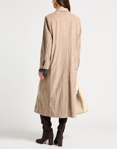 Woman Coat Sand Size 6 Cotton, Elastane, Ecobrass
