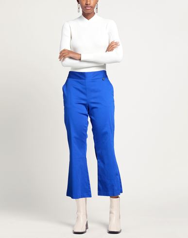 Luckylu Milano Woman Pants Bright blue Size 12 Cotton, Elastane