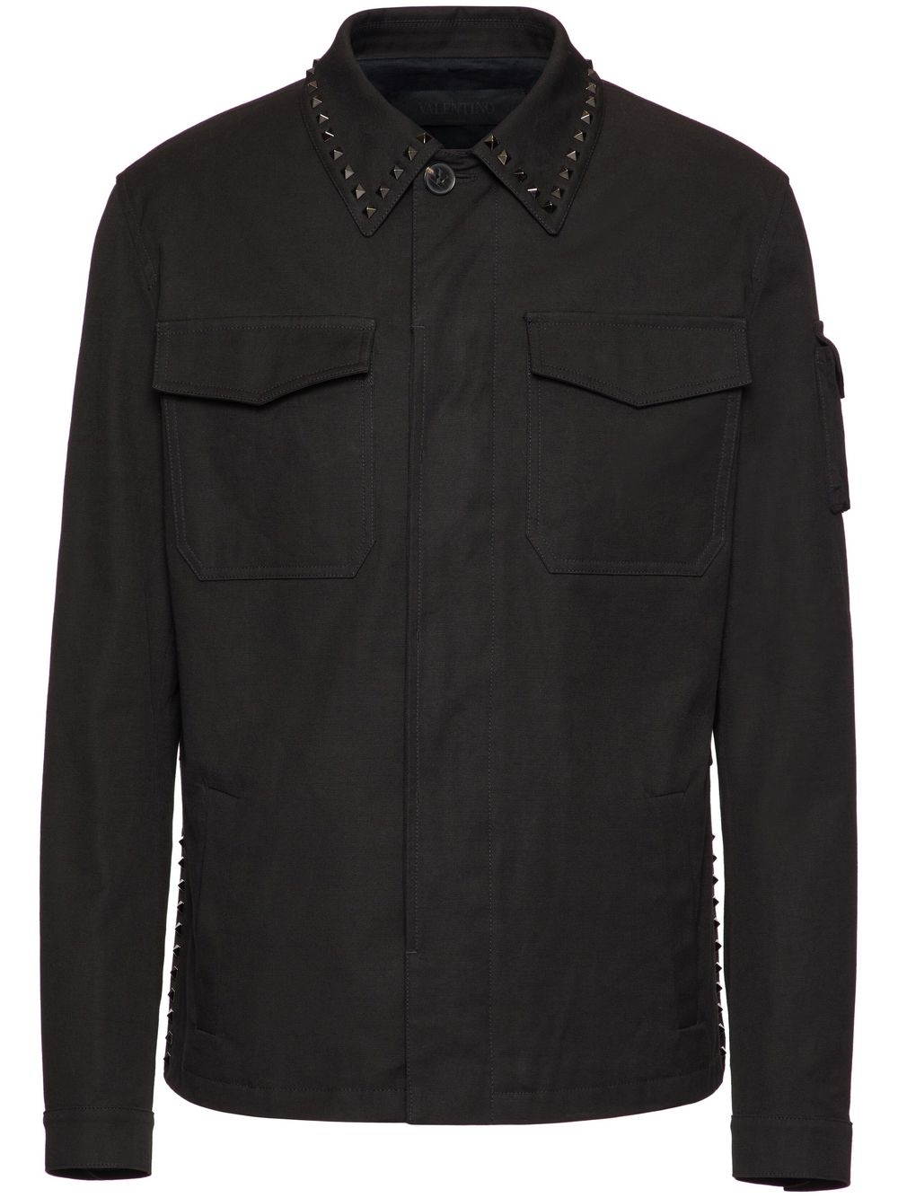 Studded two-pocket shirt - Black