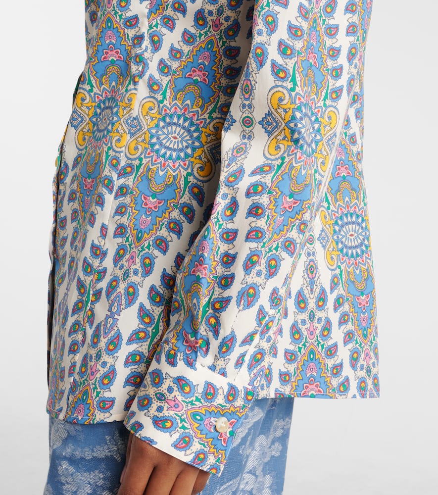 Printed cotton-blend shirt