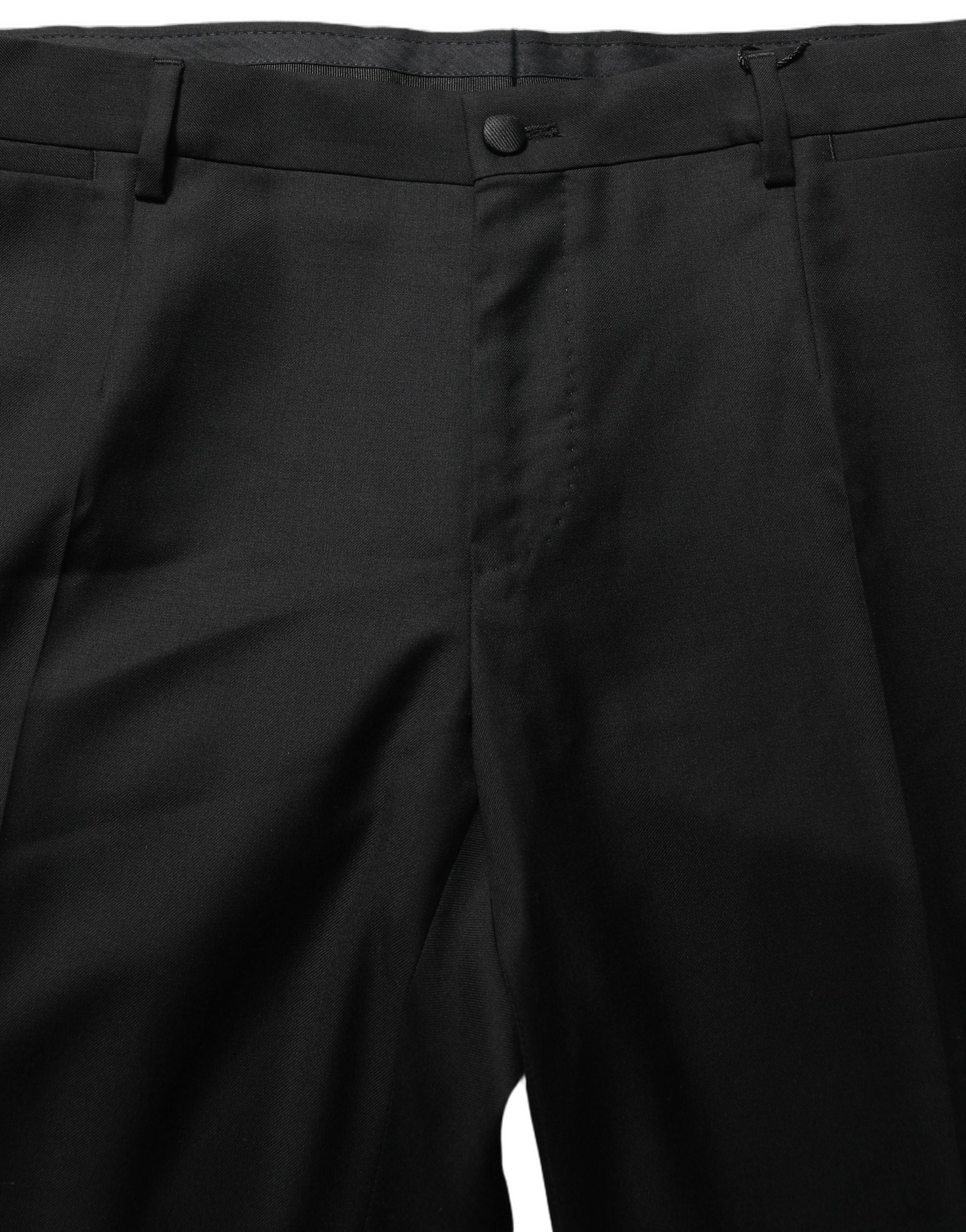 Virgin Wool Dress Trousers — Black