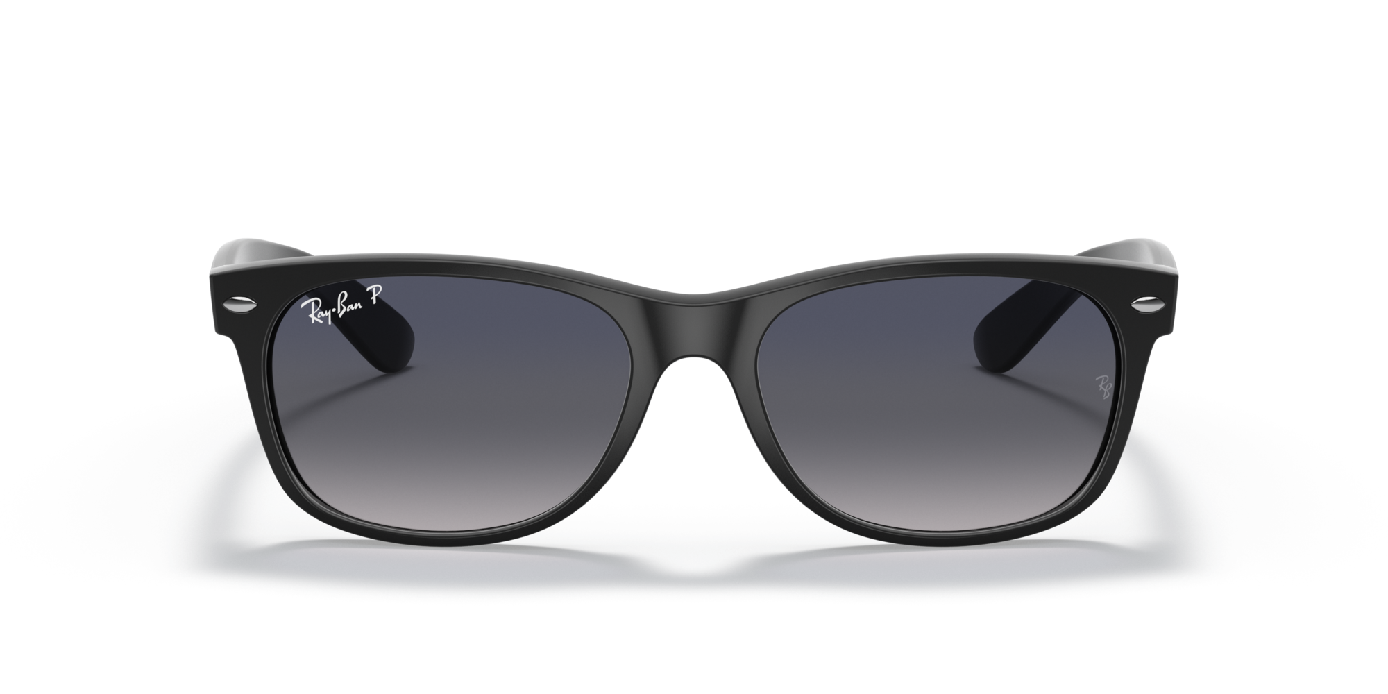 Ray - Ban Unisex Ray - Ban RB2132F NEW WAYFARER LOW BRIDGE FIT 601S78 Sunglasses Nylon Black Blue Squared Polarized Shaded