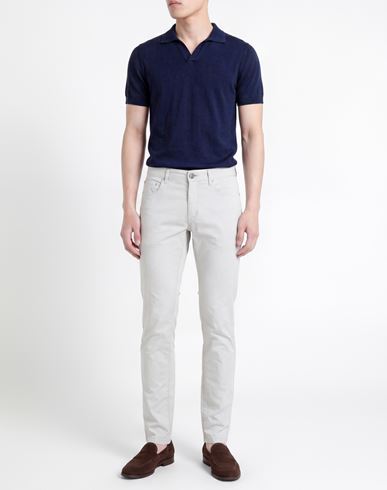 Man Pants Light grey Size 30 Cotton, Elastane