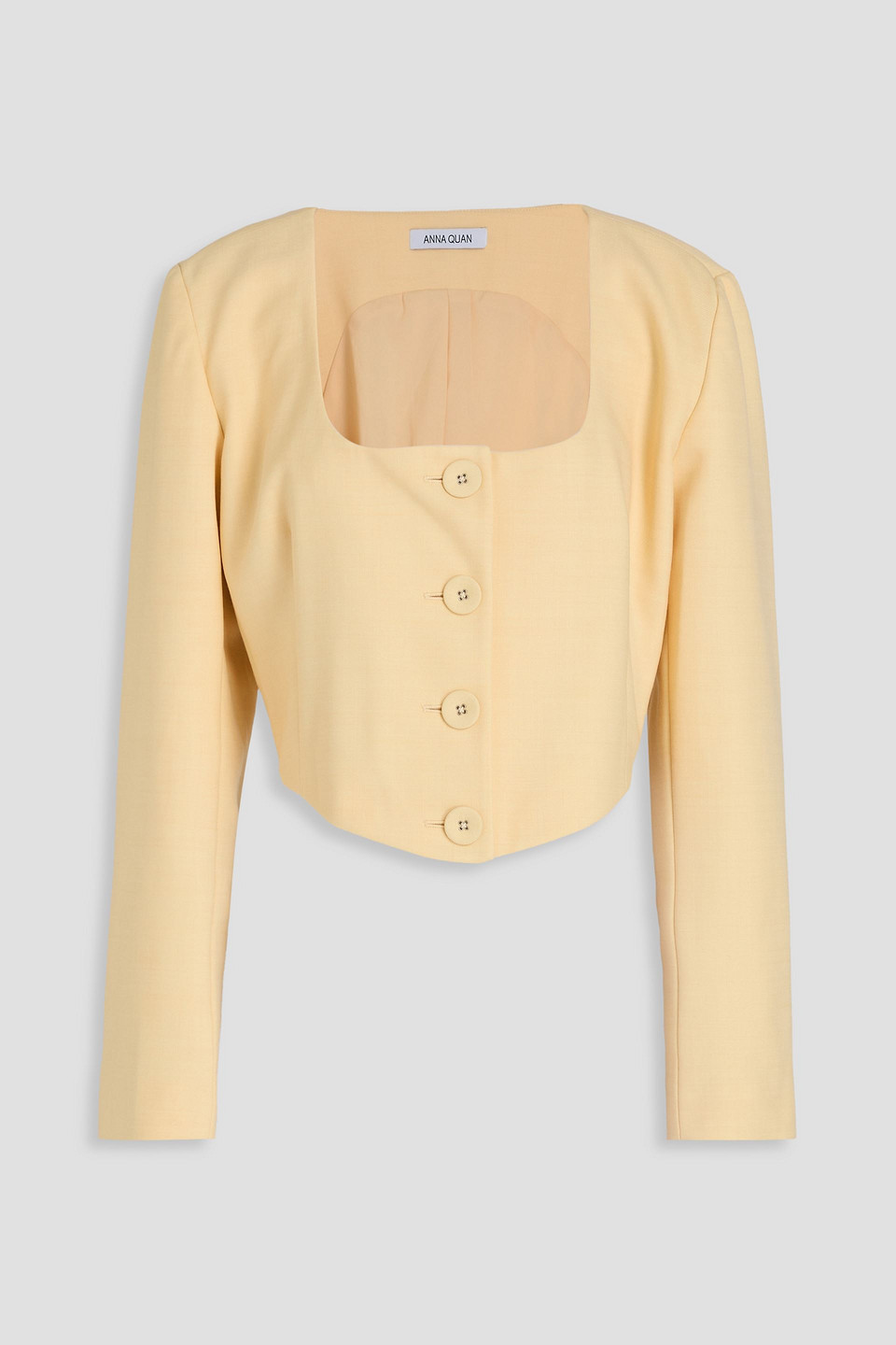Maggie cropped twill top - White - UK 12