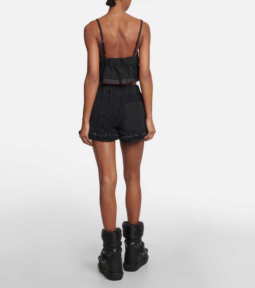 Drawstring tweed shorts