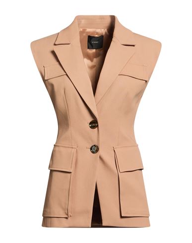 Woman Blazer Camel Size 4 Cotton, Elastane