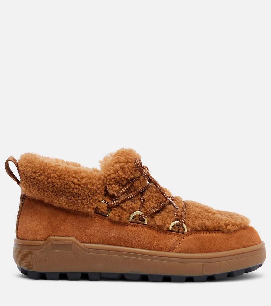 Chamonix shearling-trimmed suede ankle boots
