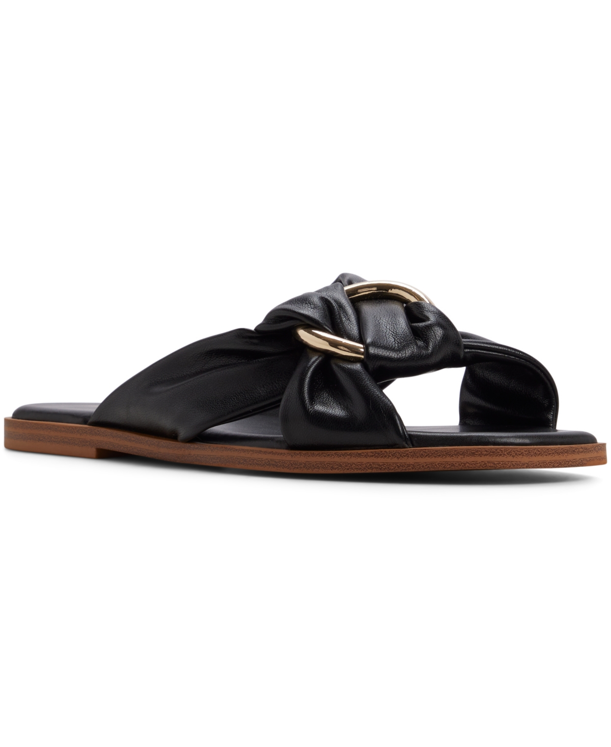 Women's Isolde Slip-On Flat Sandals - Black Smooth