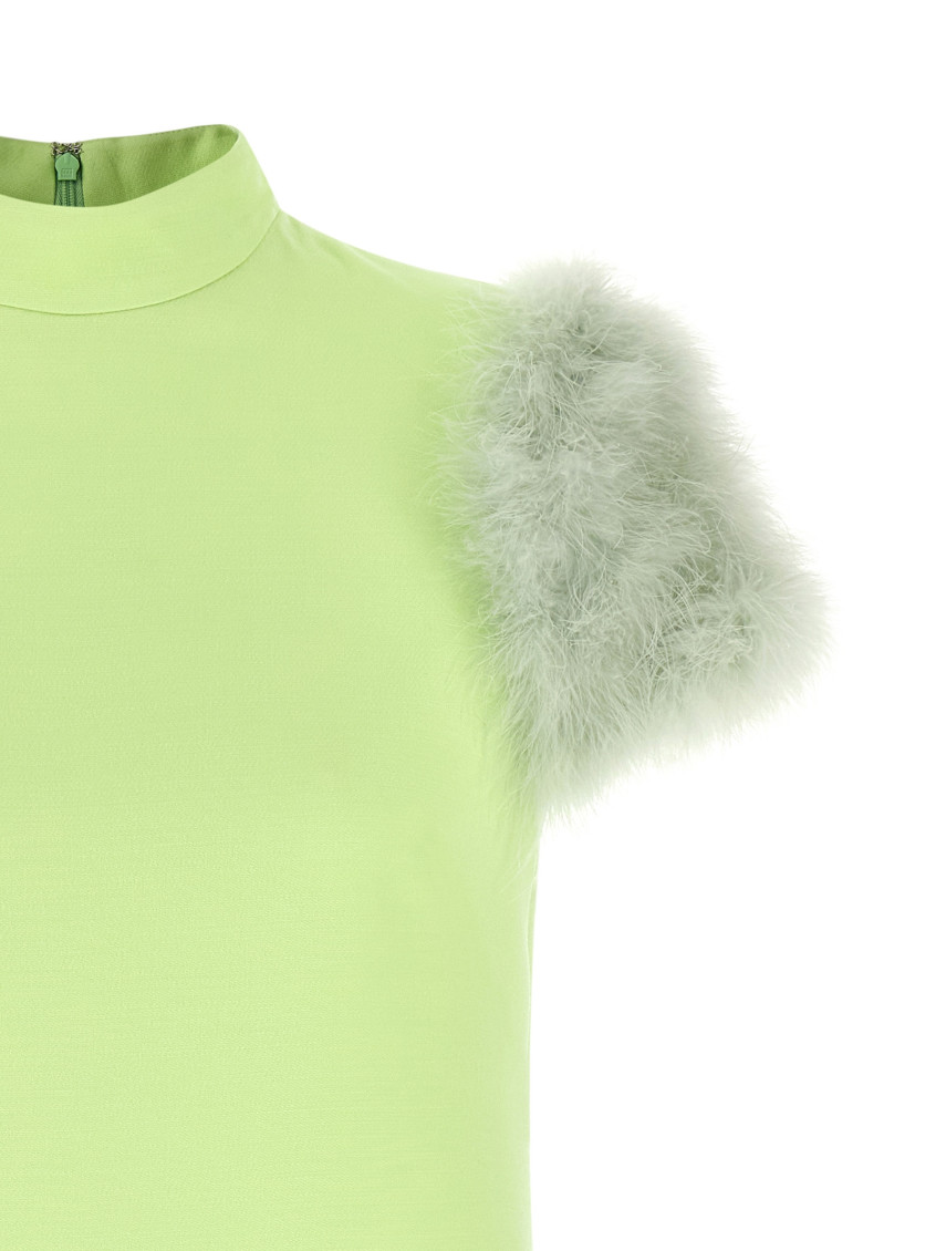 Green Crpe Mini Dress