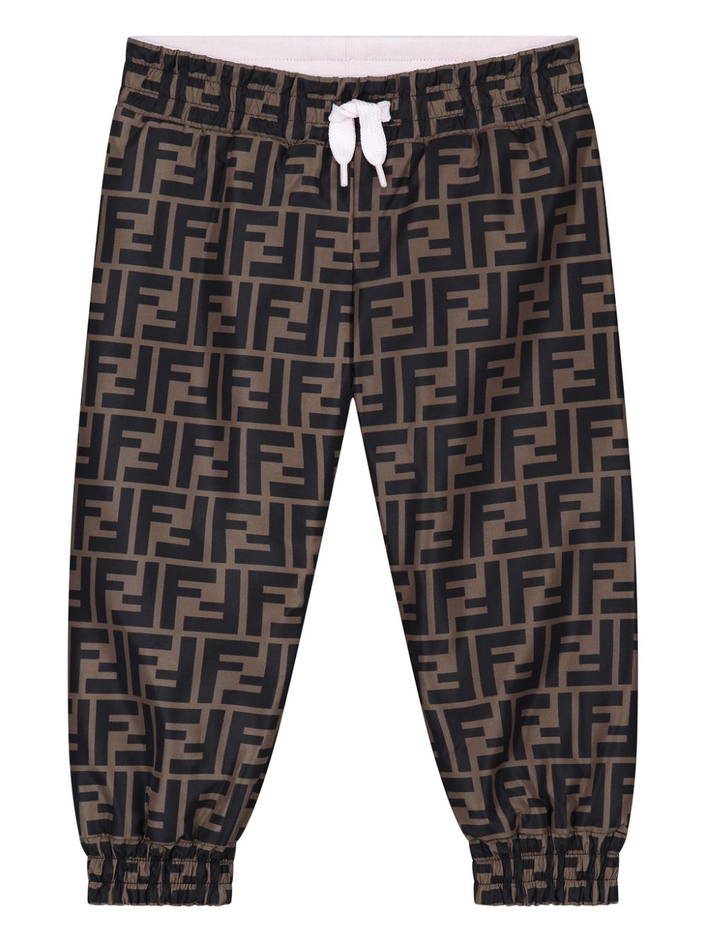 FF-print track pants - Brown