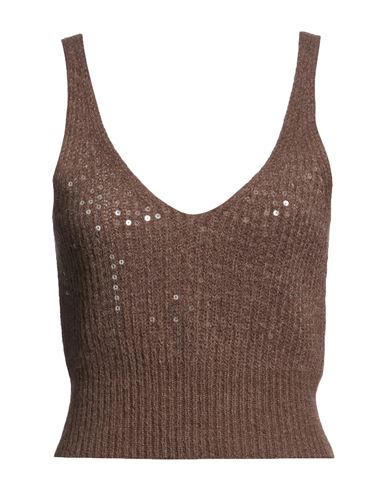 Woman Top Brown Size 2 Alpaca wool, Nylon, Virgin Wool