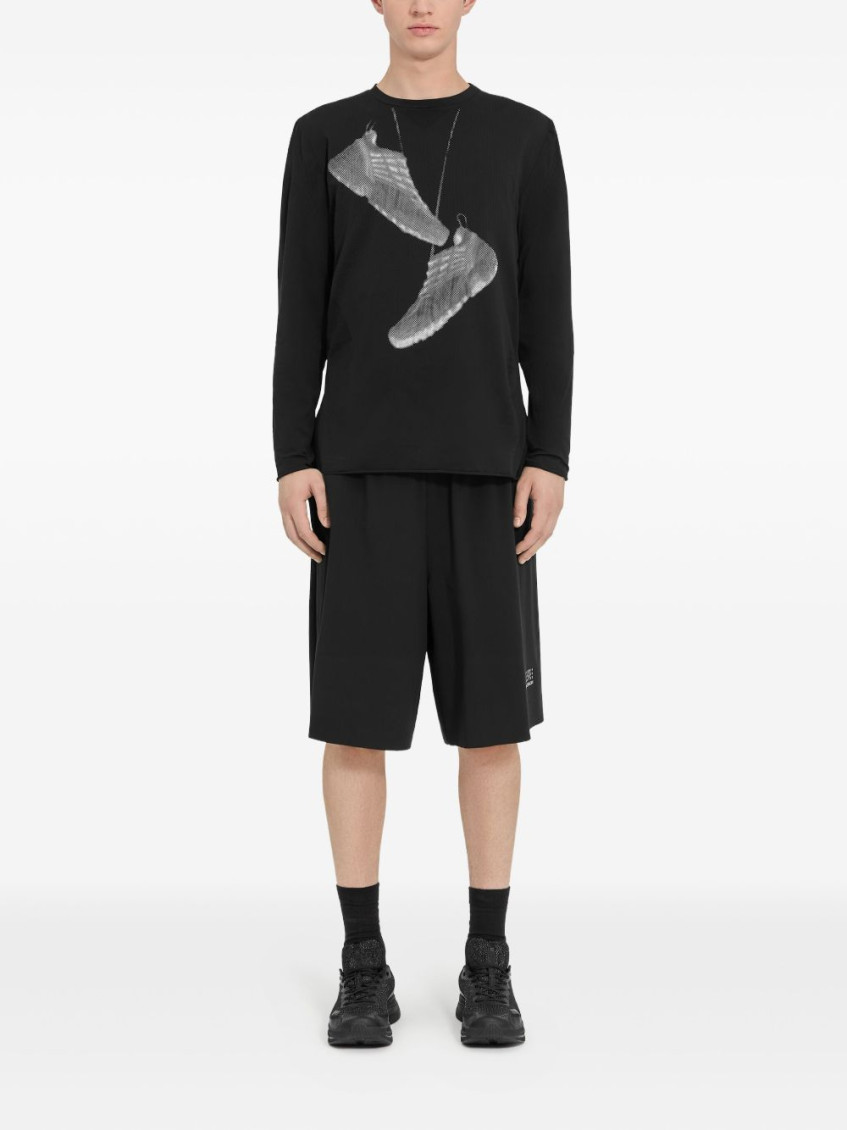 Black Roundneck Printed T-Shirt