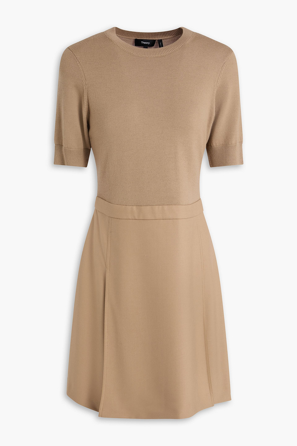 Merino wool mini dress - Brown - US 0