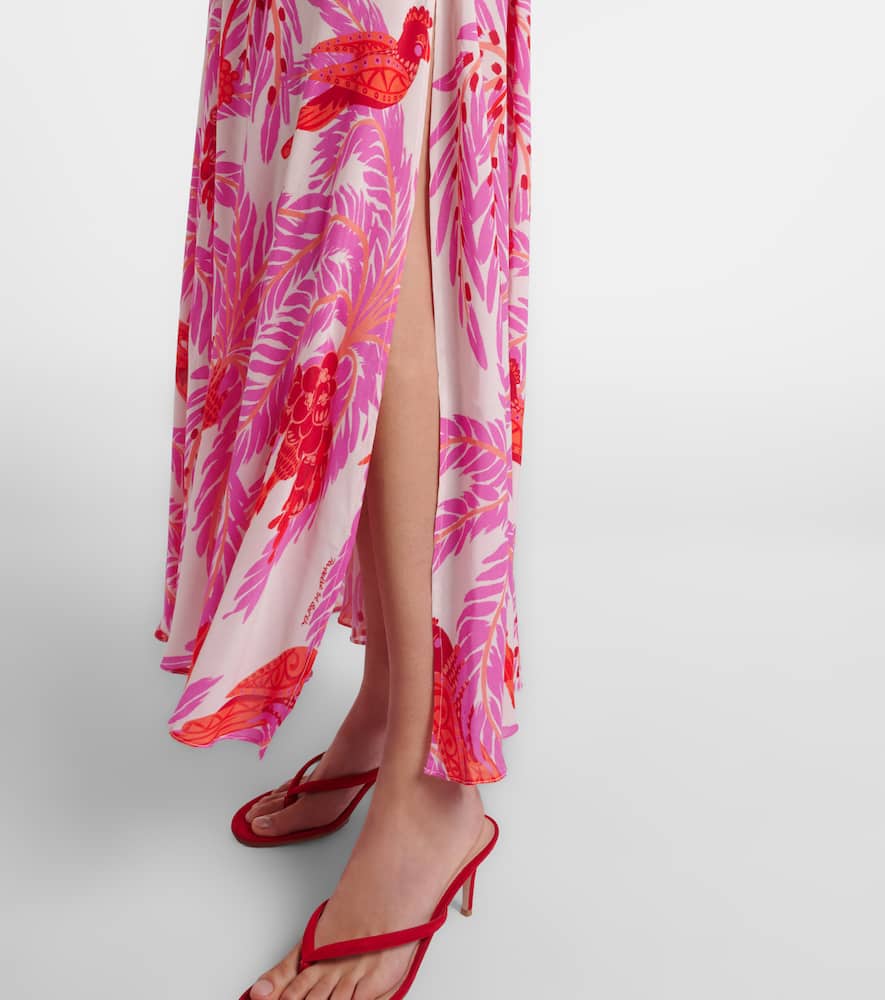 Havana crochet-trimmed floral maxi dress