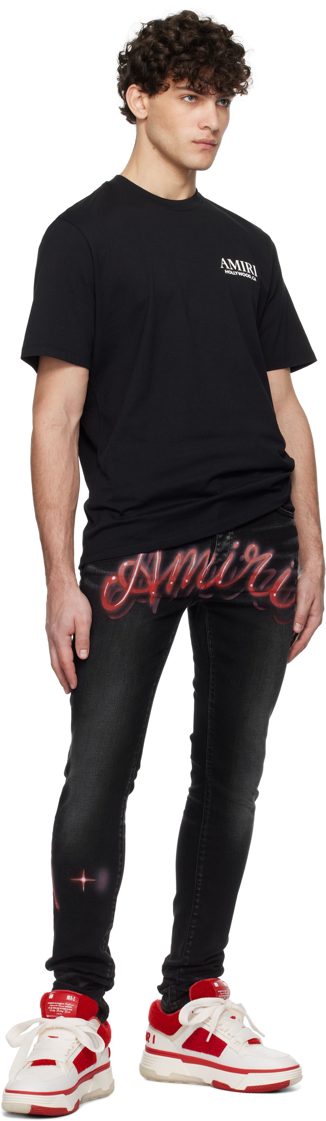 AMIRI White & Red Varsity MA-1 Sneakers