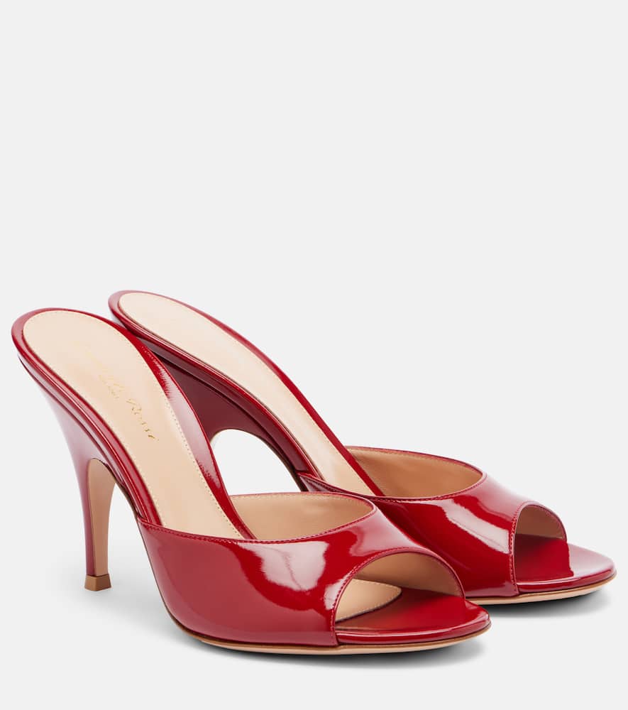Patent leather mules