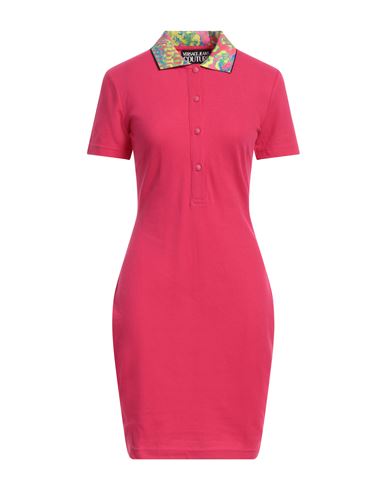 Versace Jeans Couture Woman Mini dress Fuchsia Size L Cotton, Polyester, Elastane