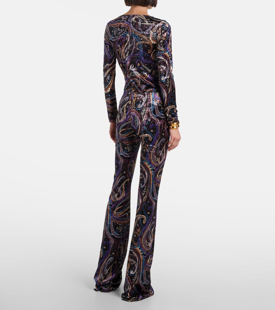 Paisley flared pants