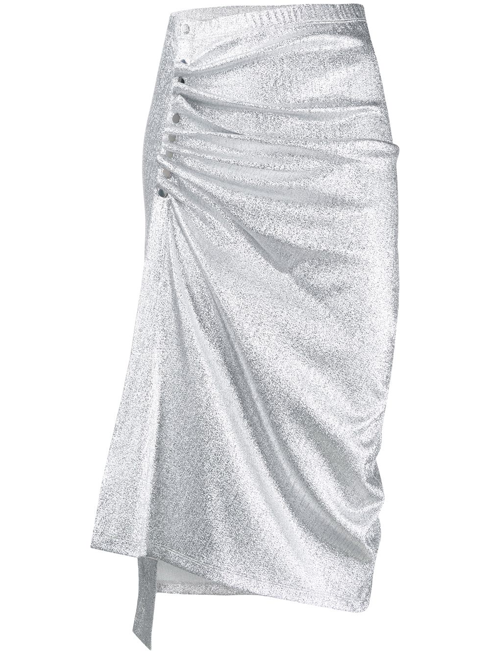 Ruched metallic midi skirt - Silver