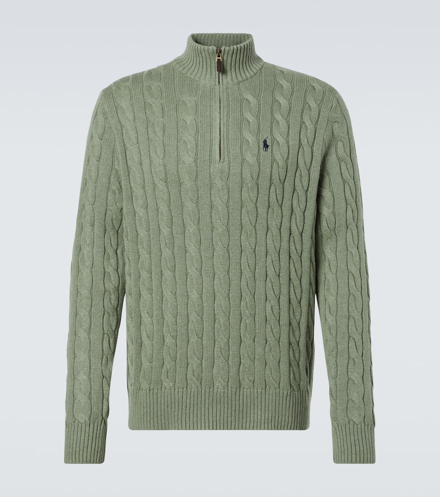 Cable-knit cotton sweater