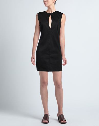 Woman Mini dress Black Size L Cotton, Elastane
