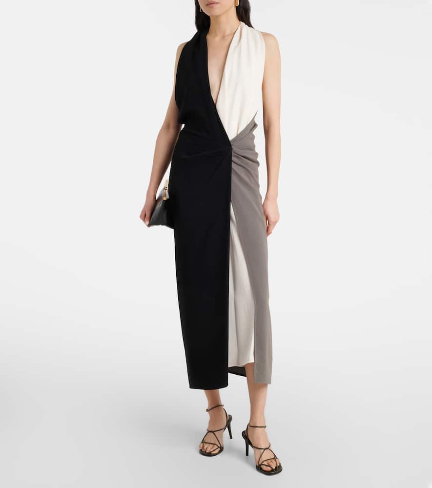 Elsa draped crêpe midi dress