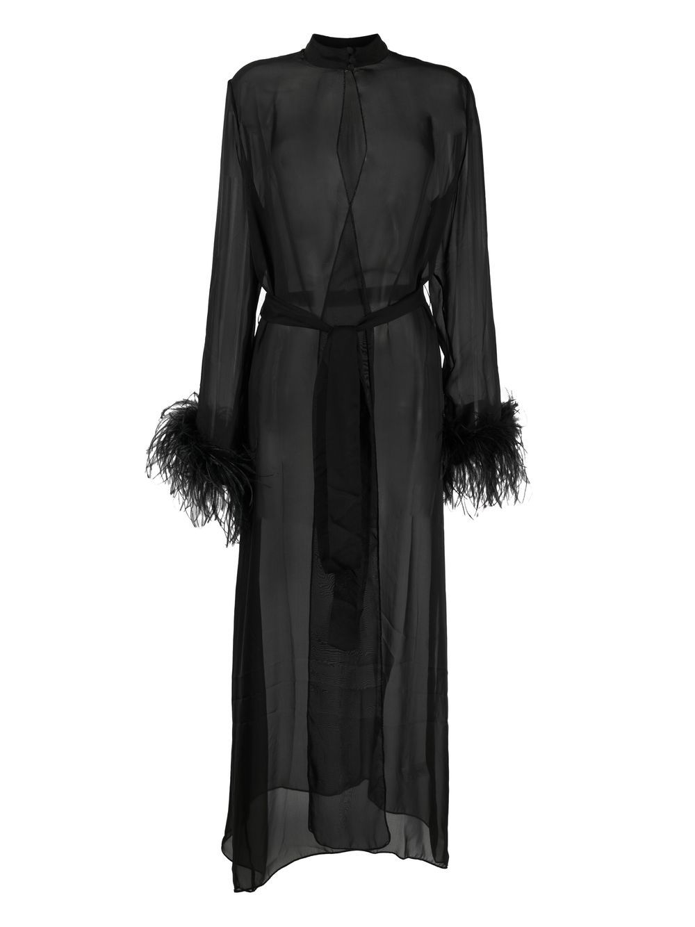 Plumage sheer robe - Black