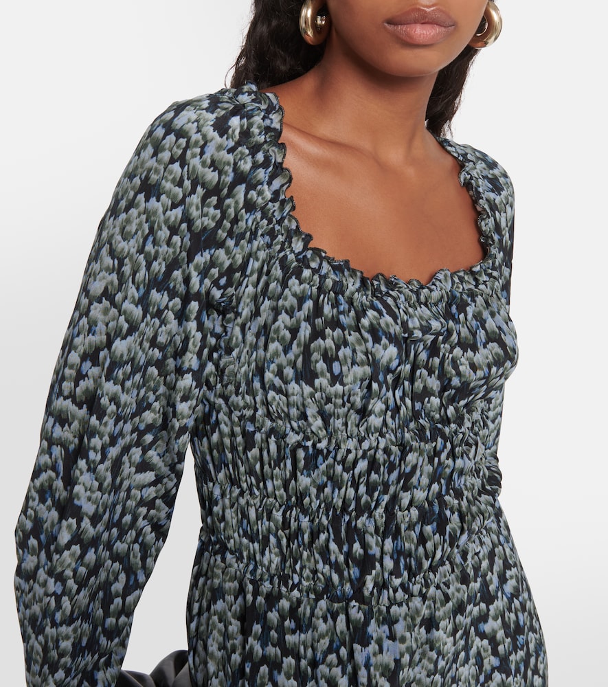 Lillian printed silk midi dress