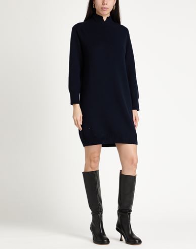 Woman Mini dress Navy Size 6 Virgin Wool, Viscose, Cashmere