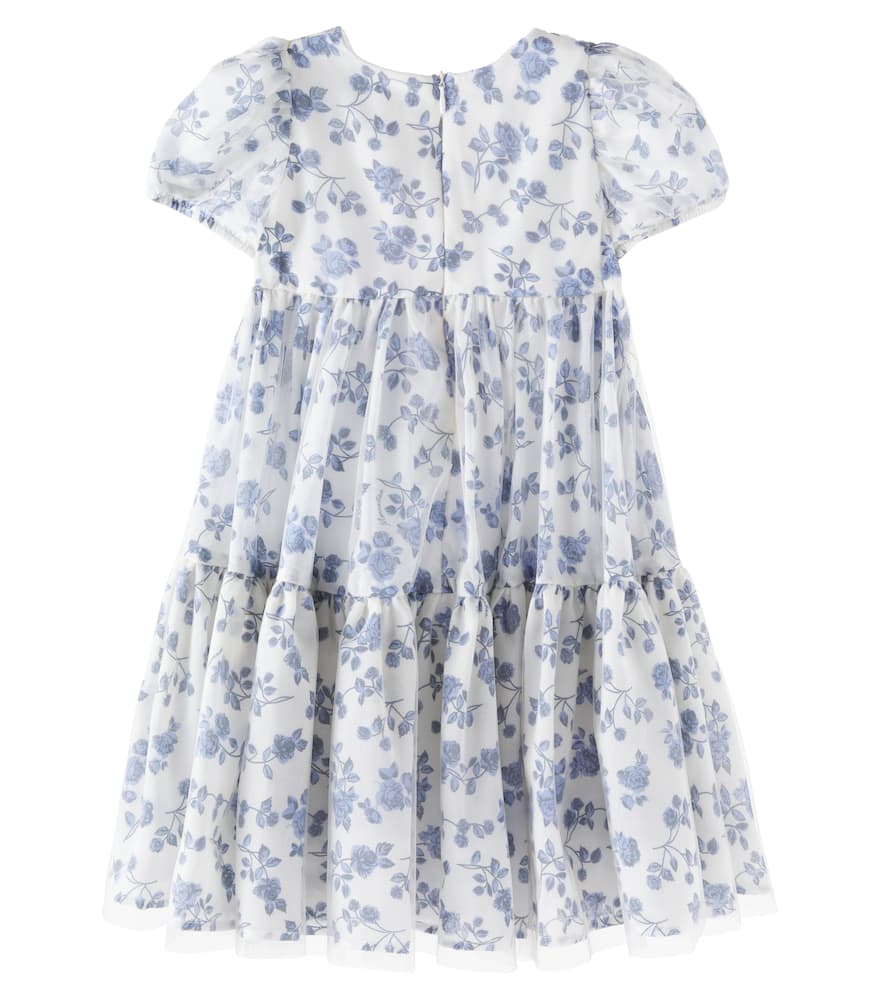 Floral embroidered mesh dress