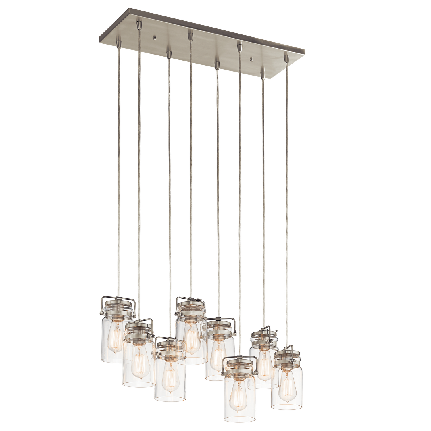 Brinley Farmhouse Linear Pendant in Brushed Nicke