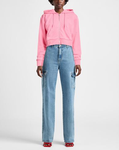 Woman Sweatshirt Pink Size M Cotton, Polyester