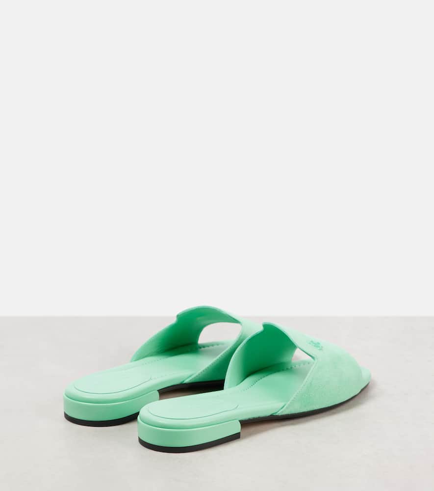 Logo suede slides