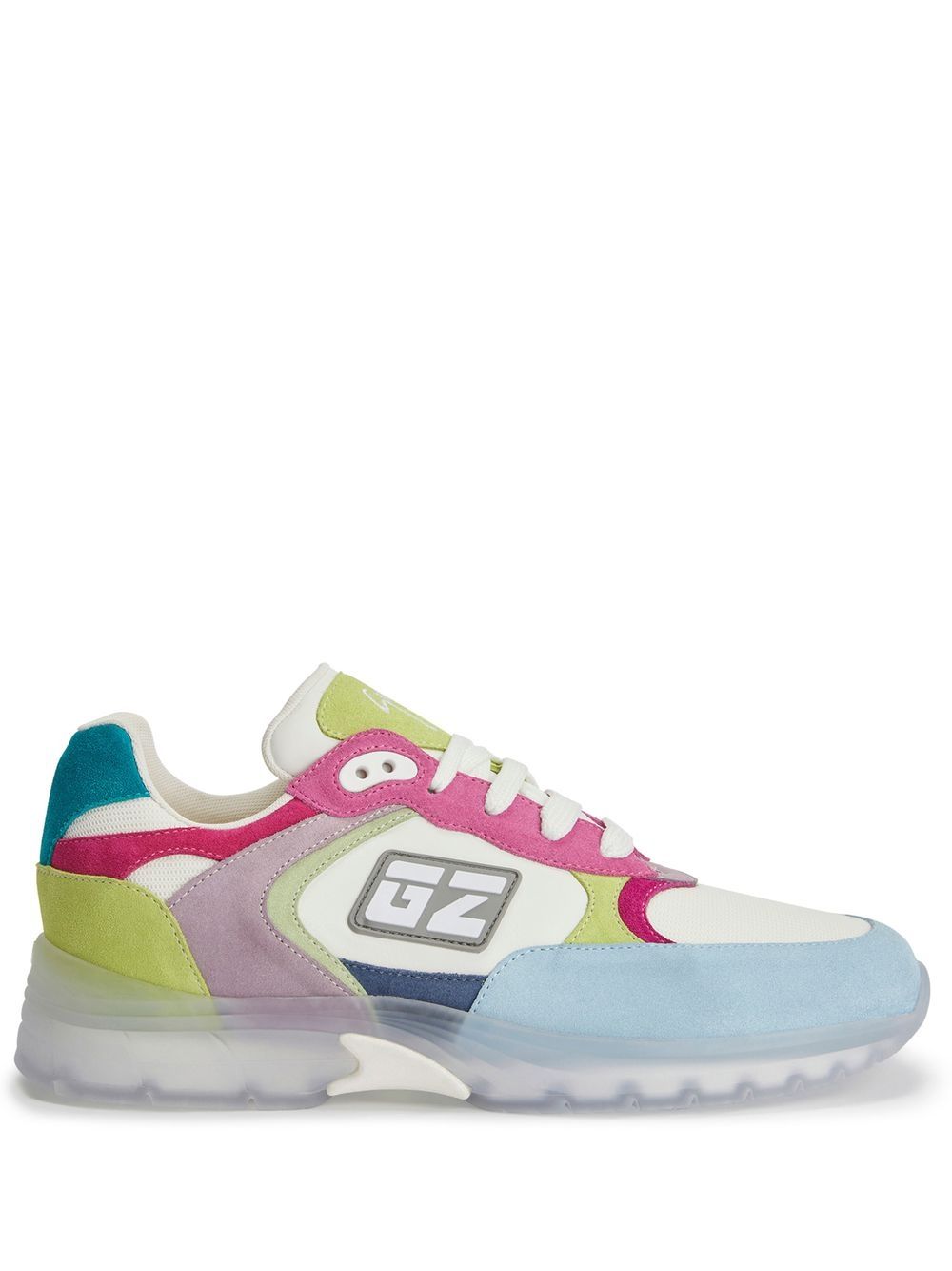Panelled low-top sneakers - White