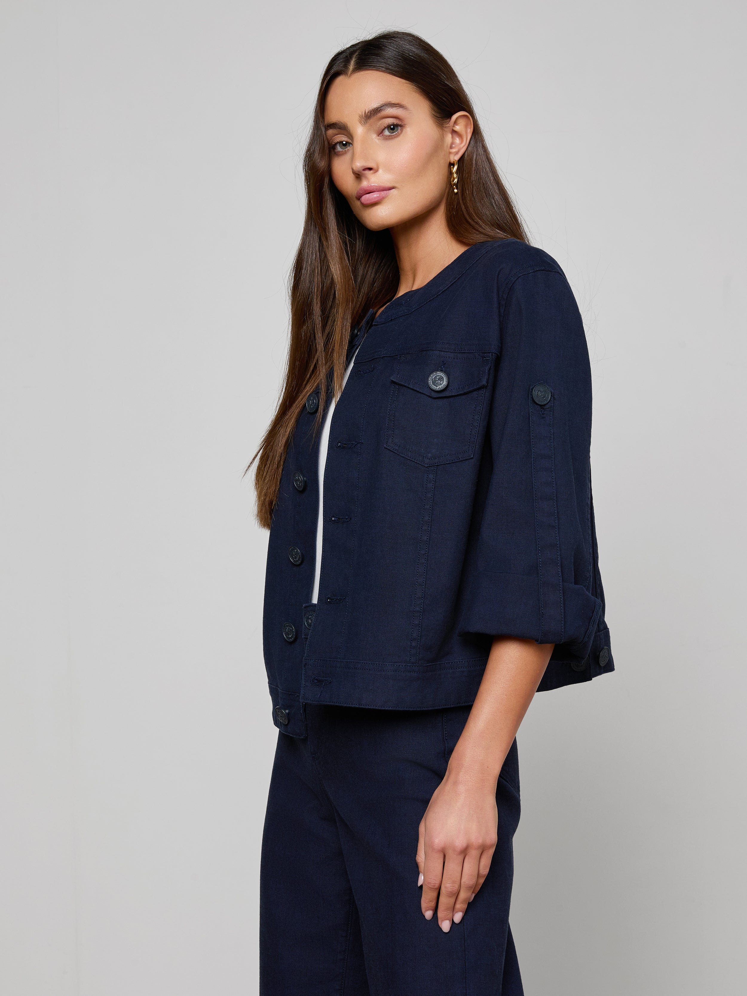Anouk Jean Jacket In Saturated Blue