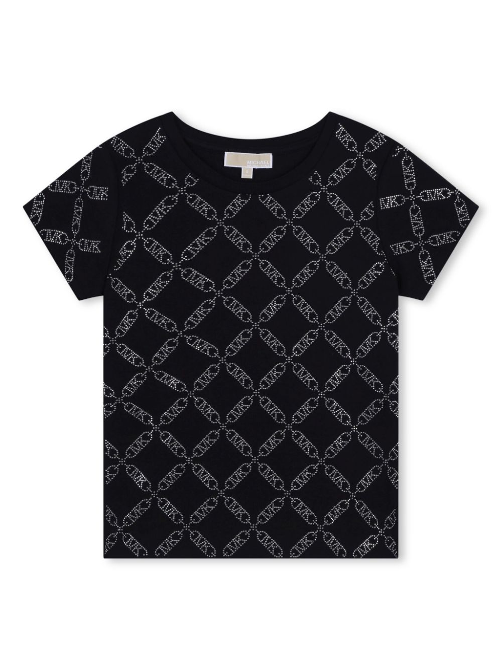 Crystal-logo cotton T-shirt - Black