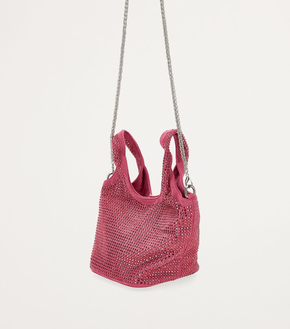 Crystal-Embellished Shoulder Bag