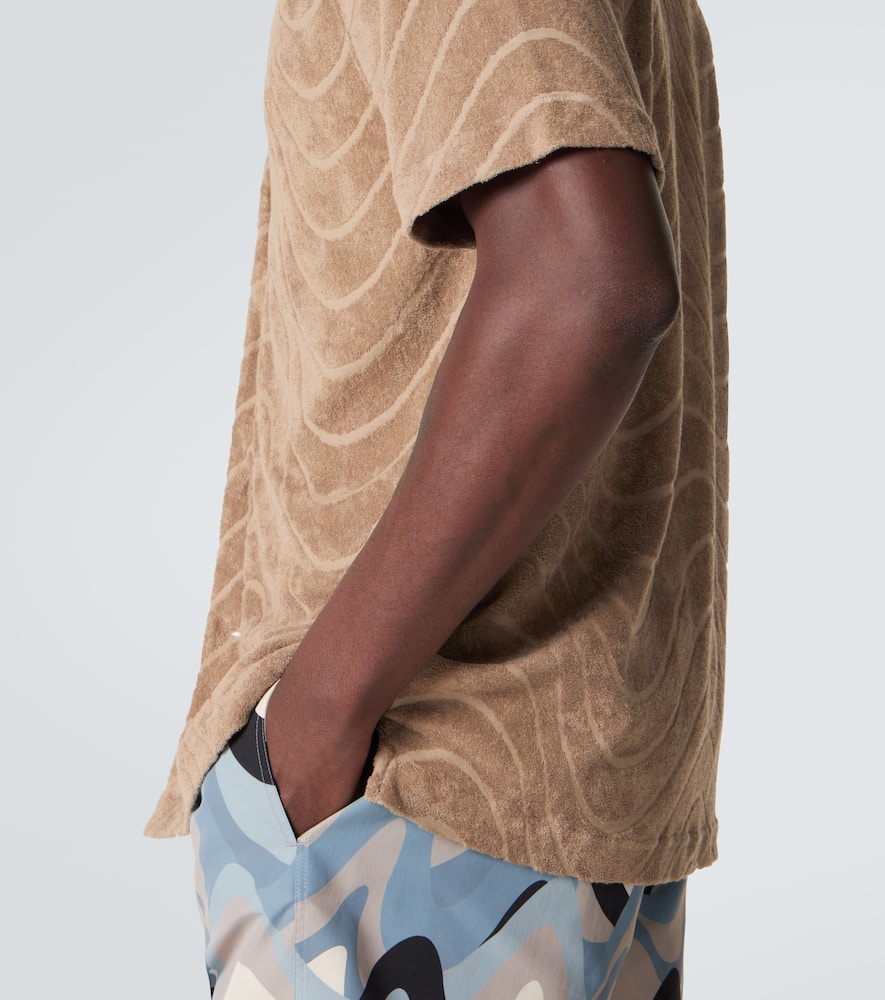 Cotton-blend bowling shirt