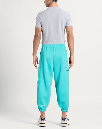 Man Pants Turquoise Size XL Polyester, Cotton