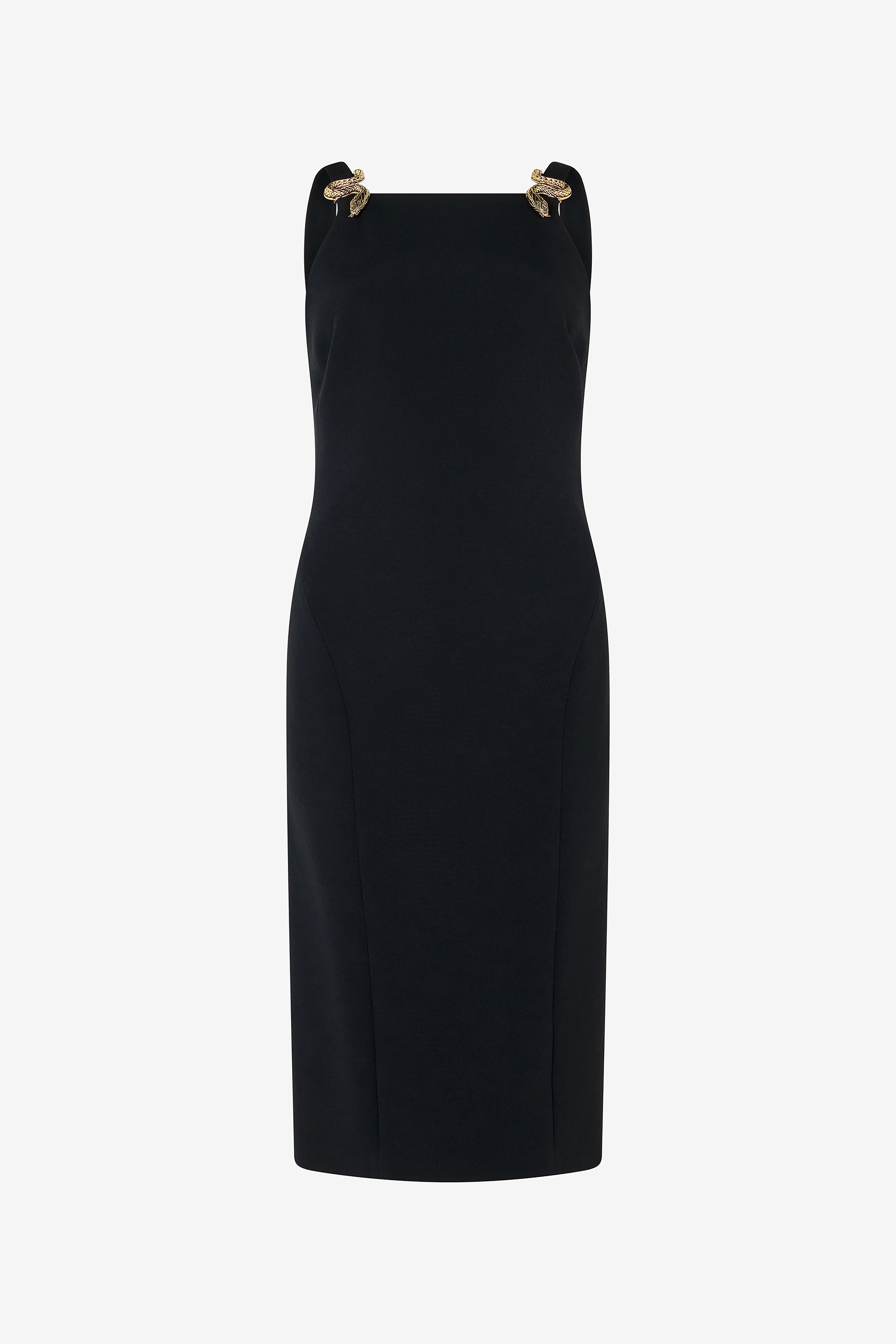 Black Sheath Dress With Snake Detailing