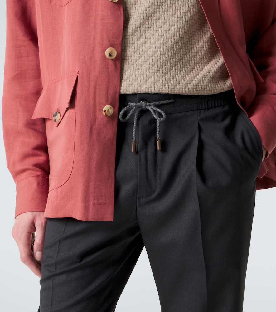 Virgin wool tapered pants