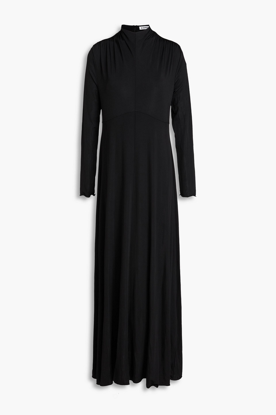 Gathered stretch-jersey midi dress - Black - FR 36