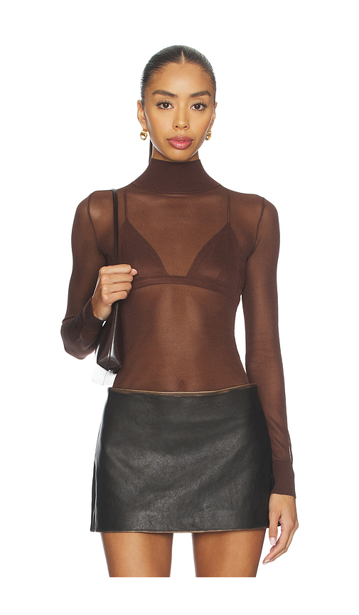 SEROYA Lainey Top in Brown. L. Also in XS
