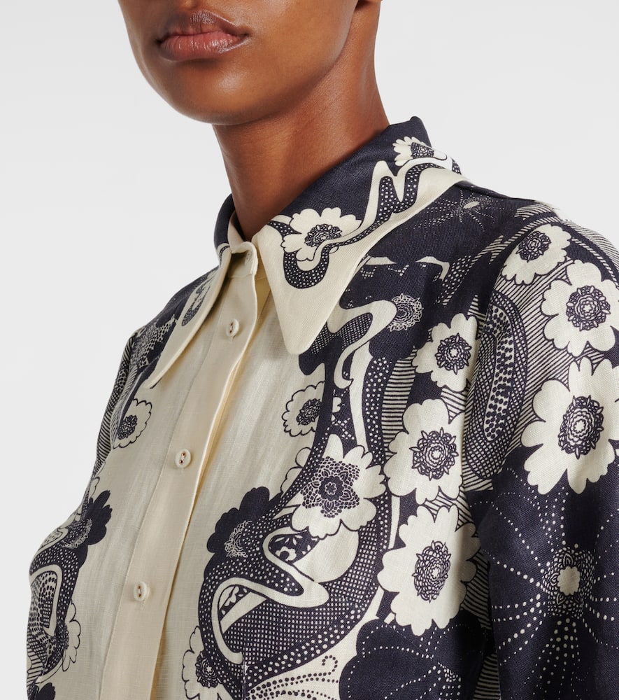 Alémais Mickey printed linen shirt dress