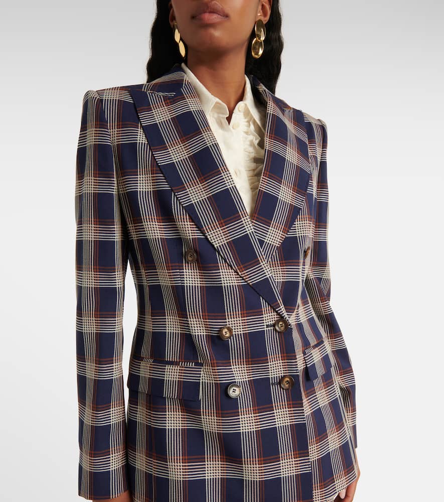 Checked wool blazer