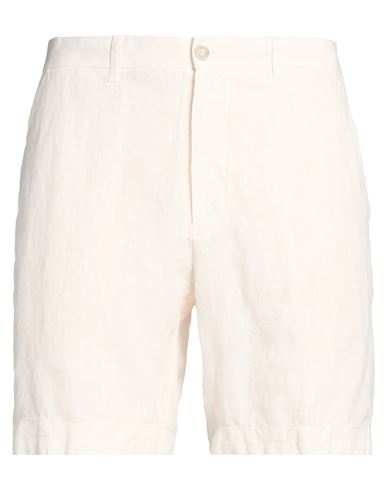 Man Shorts & Bermuda Shorts Ivory Size 28 Linen